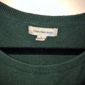 Emerald green Calvin Klein hi-low sweater